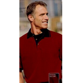 Burgundy Red Performance Knit Contrast Trim Shirt w/ Pocket